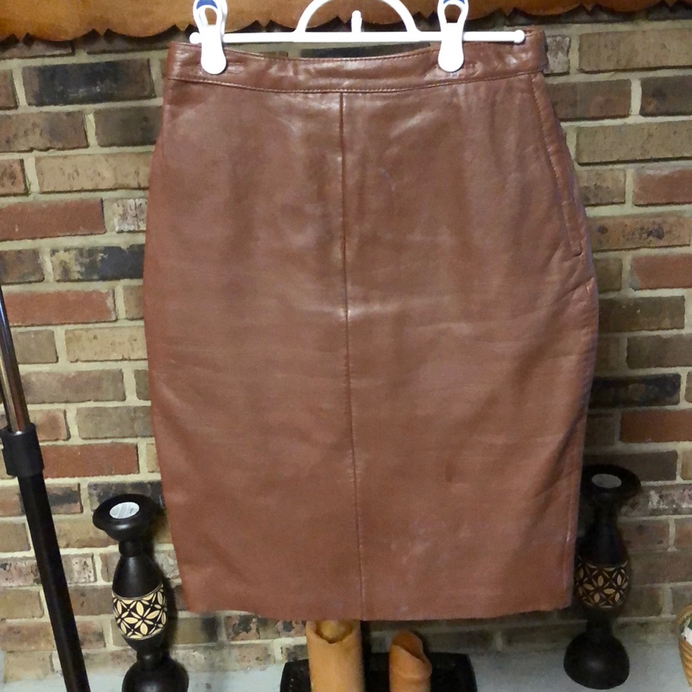 Brown Leather Skirt